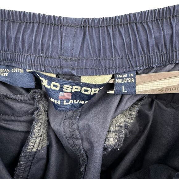 Polo Sport Ralph Lauren Soft Shell Oversized Navy Casual Workout Pants - Picture 8 of 9